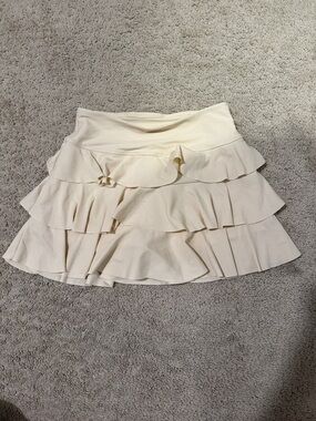 Forever 21 Cream Tiered Ruffle Mini Skirt